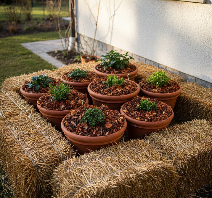cluster of terracotta pots