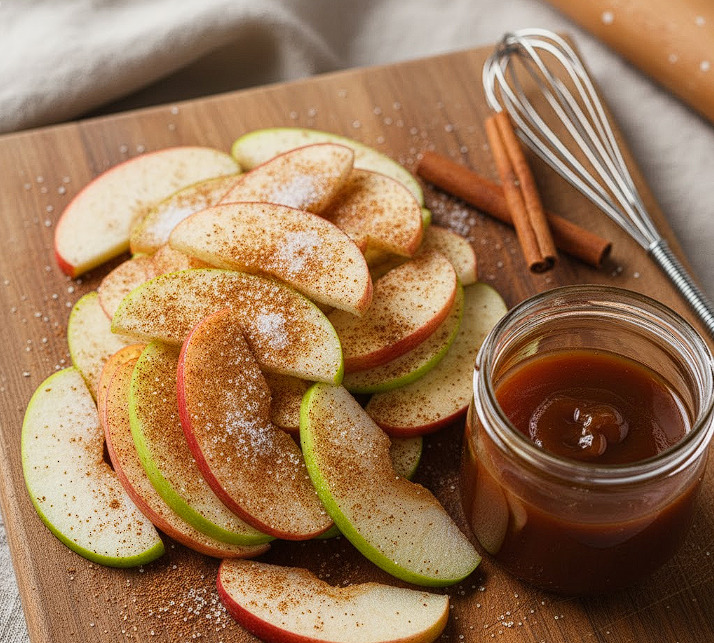 Sliced apples tossed