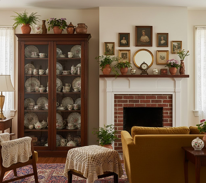  living room with a vintage 