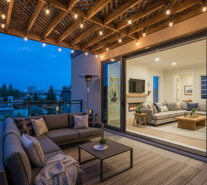 luxurious covered patio